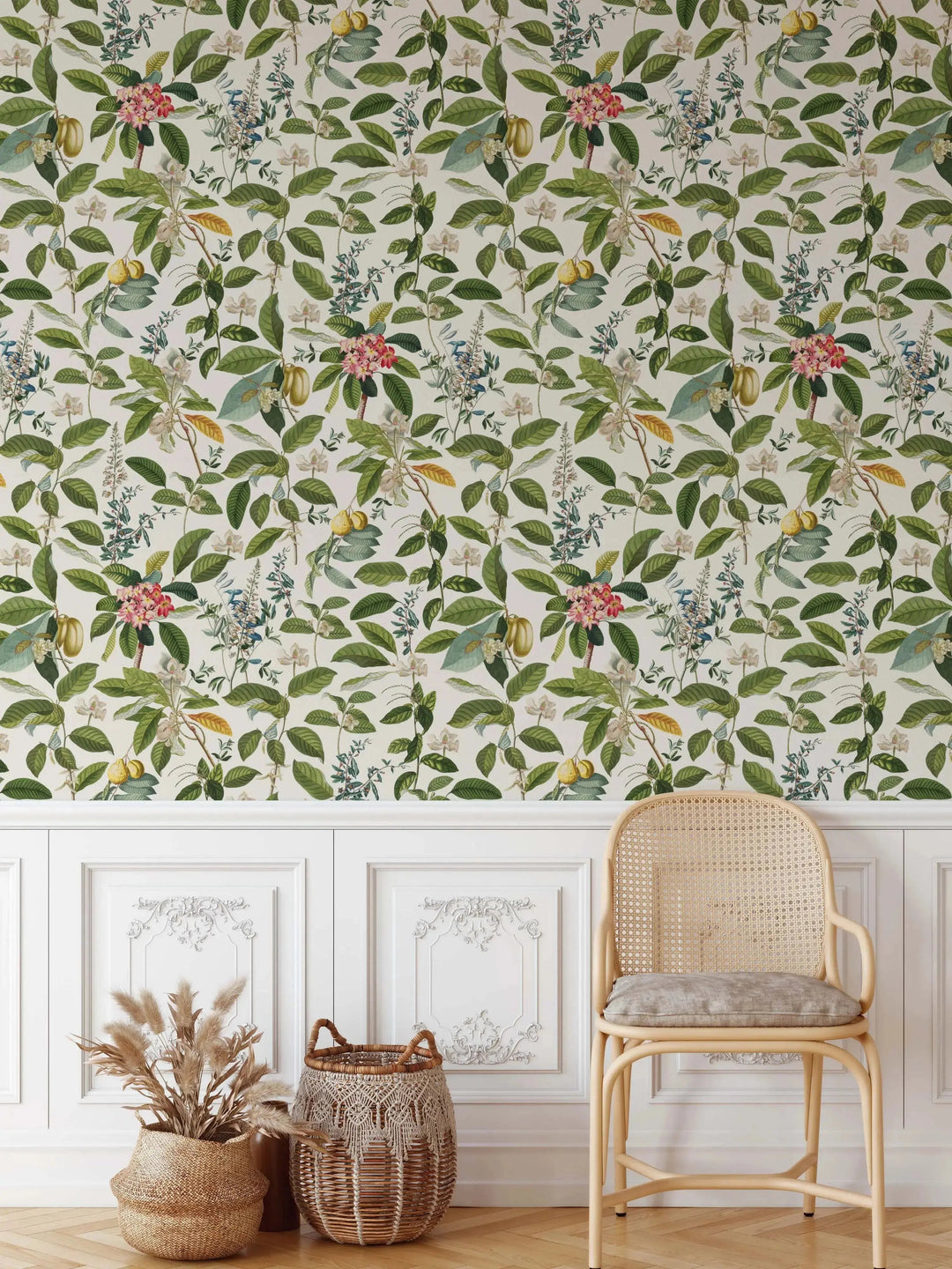 The English Garden in White Wallpaper HALF SIZE - Floral Wallpaper In Traditional Style - Removable Peel and Stick I Heart Wall Art Australia