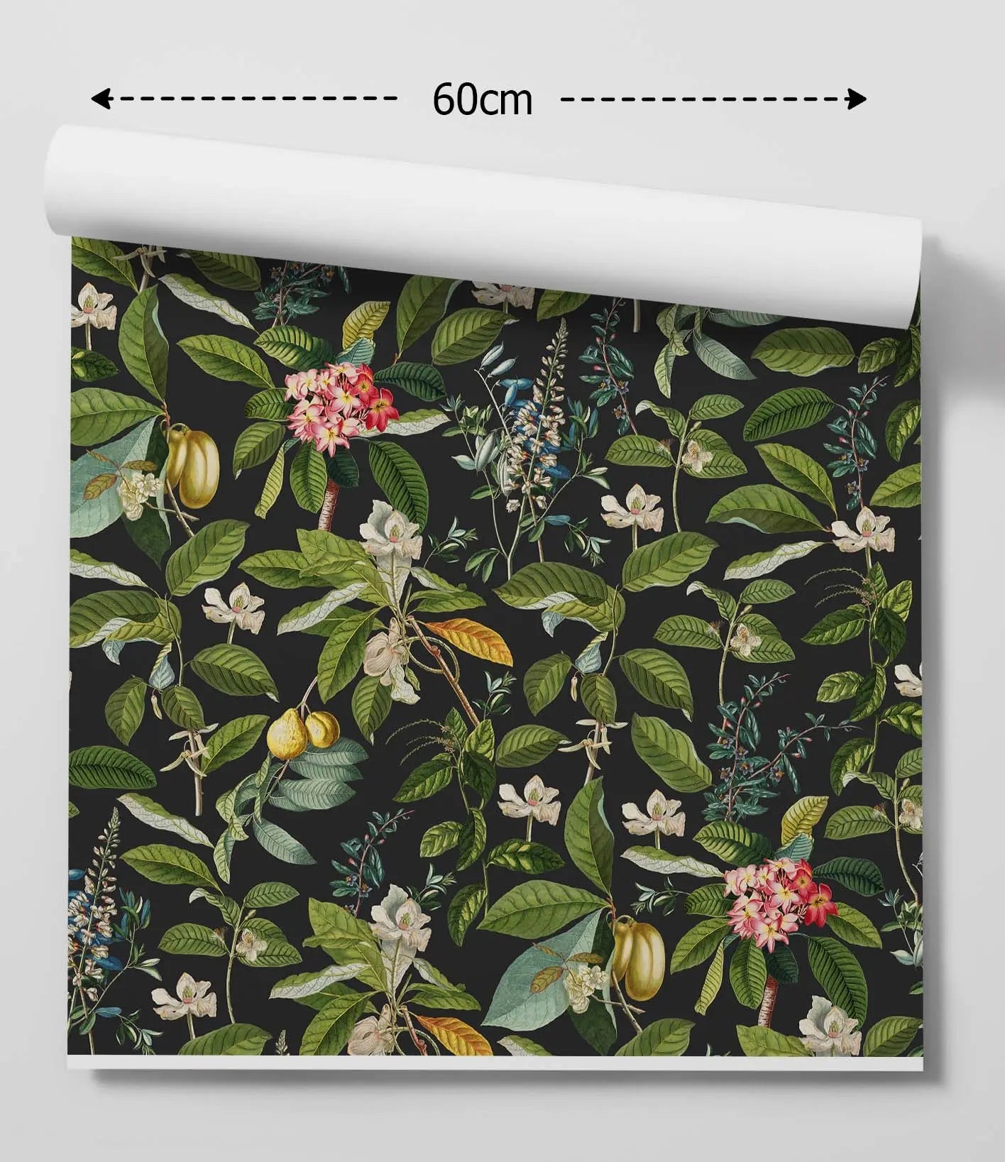 The English Garden Wallpaper in HALF SIZE- Dark Floral Peel and Stick Wallpaper In Traditional Style I Heart Wall Art Australia