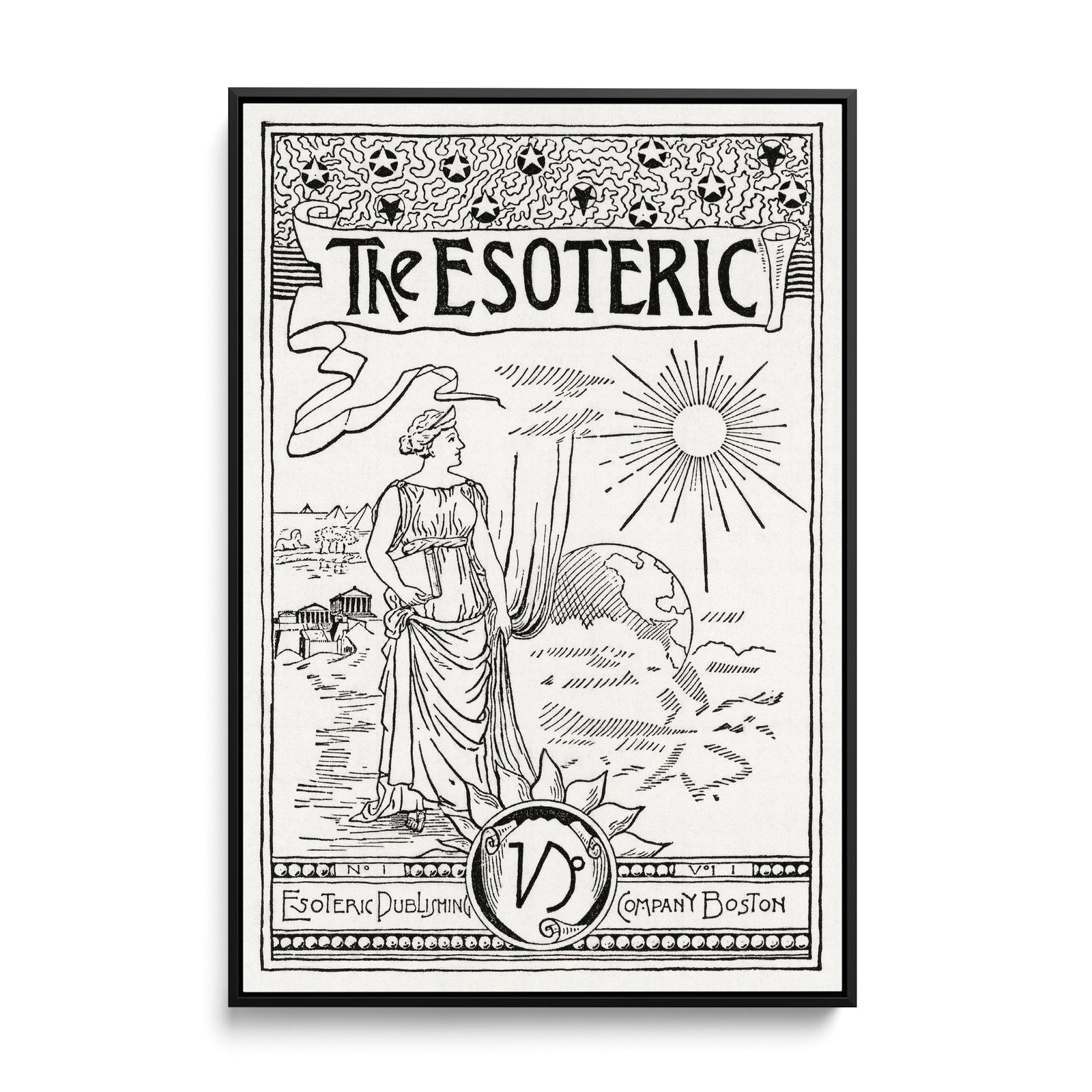 The Esoteric-  Black and White Print from Solar Biology by Hiram Erastus Butler I Heart Wall Art Australia