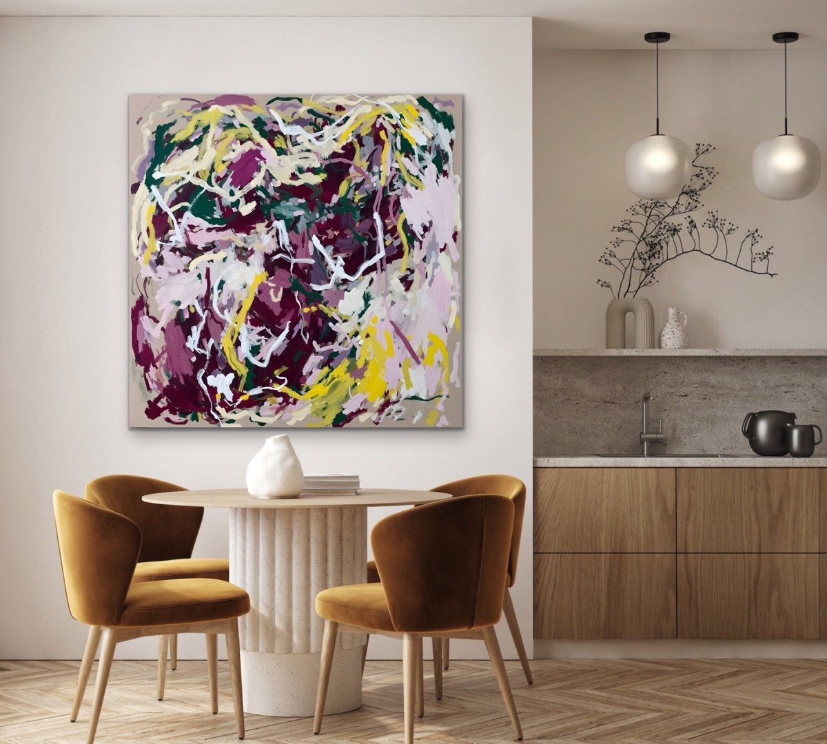 The Fire In Your Belly - Colourful Abstract Floral Art Print - I Heart Wall Art - Poster Print, Canvas Print or Framed Art Print