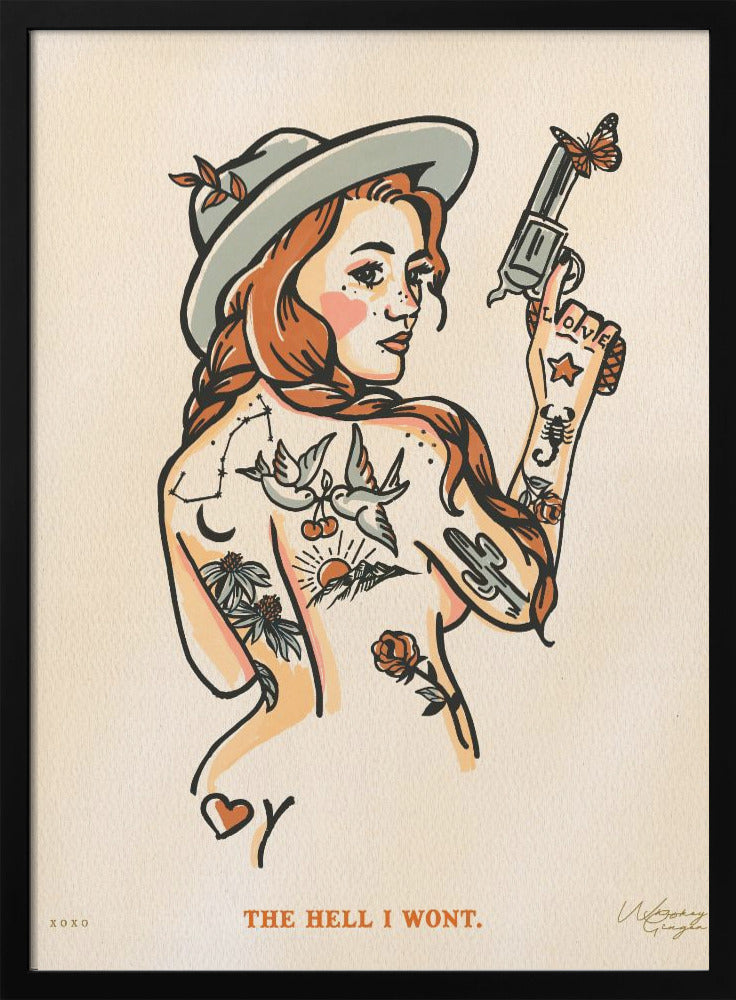 The Hell I Wont Print 16x20 - Stretched Canvas, Poster or Fine Art Print I Heart Wall Art