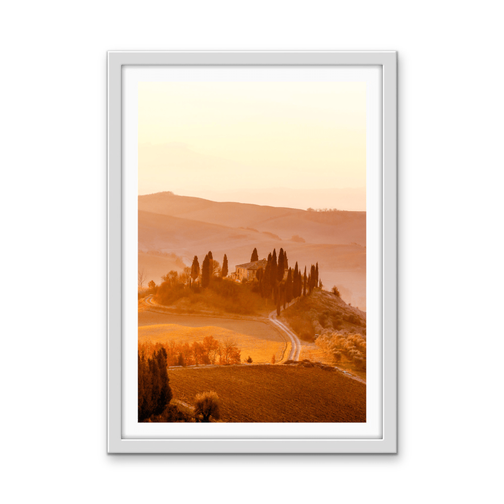The Hills of Tuscany - Sunset Photographic Print, Stretched Canvas or Wall Art Print - I Heart Wall Art - Poster Print, Canvas Print or Framed Art Print