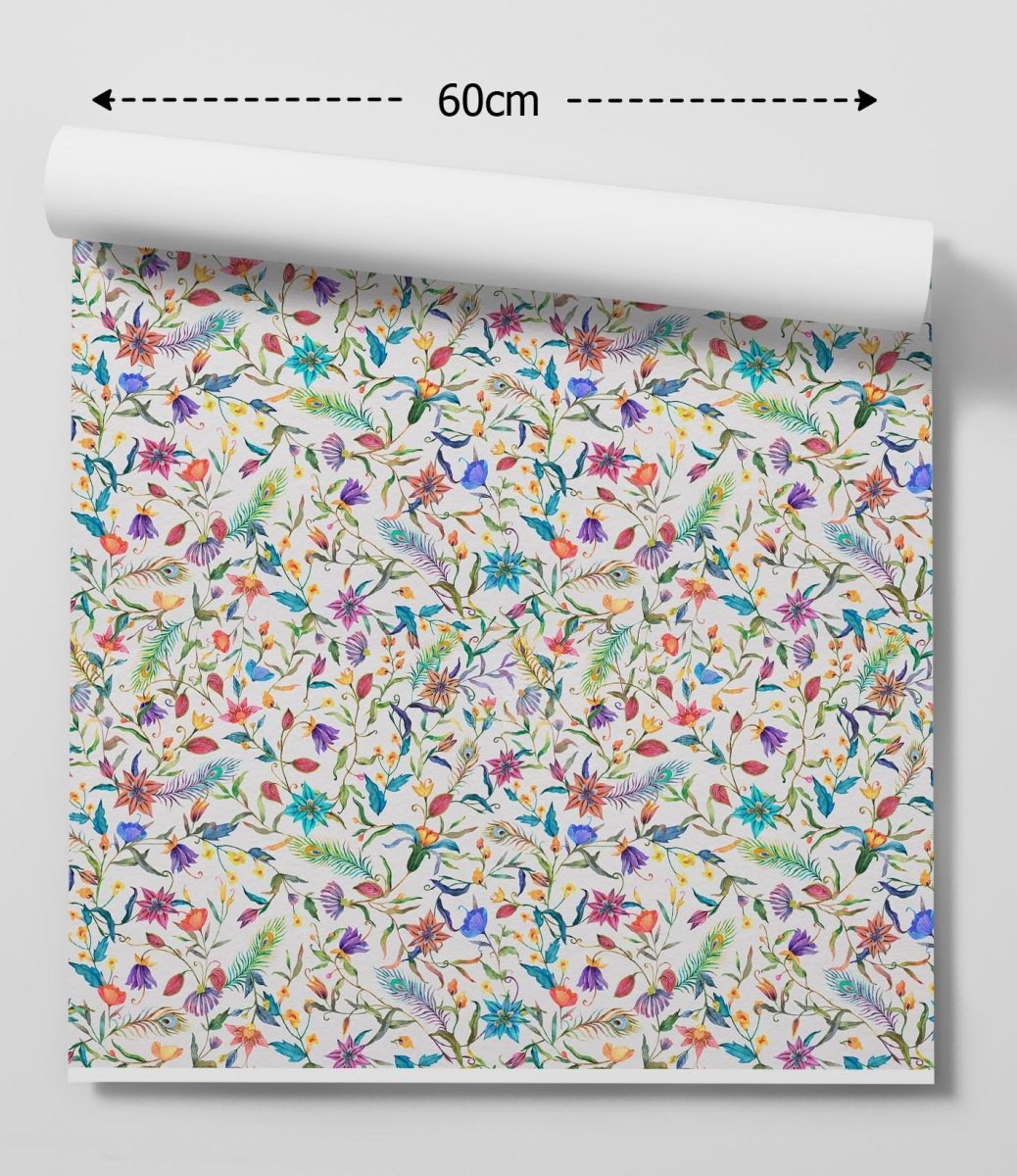 The Joy Of It All HALF SIZE - Vintage Inspired Floral Peel and Stick Removable Wallpaper - I Heart Wall Art - Poster Print, Canvas Print or Framed Art Print