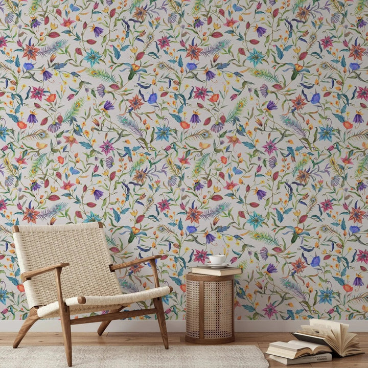 The Joy Of It All - Vintage Inspired Floral Peel and Stick Removable Wallpaper - I Heart Wall Art - Poster Print, Canvas Print or Framed Art Print