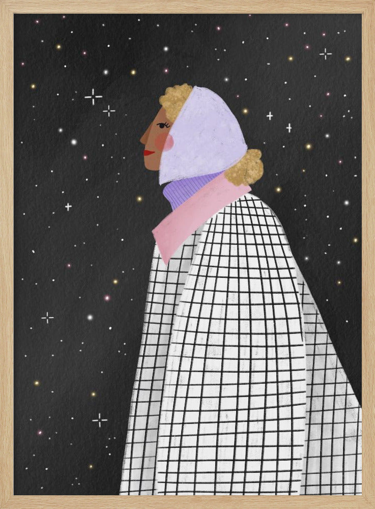 The Lady with the stars - Stretched Canvas, Poster or Fine Art Print I Heart Wall Art