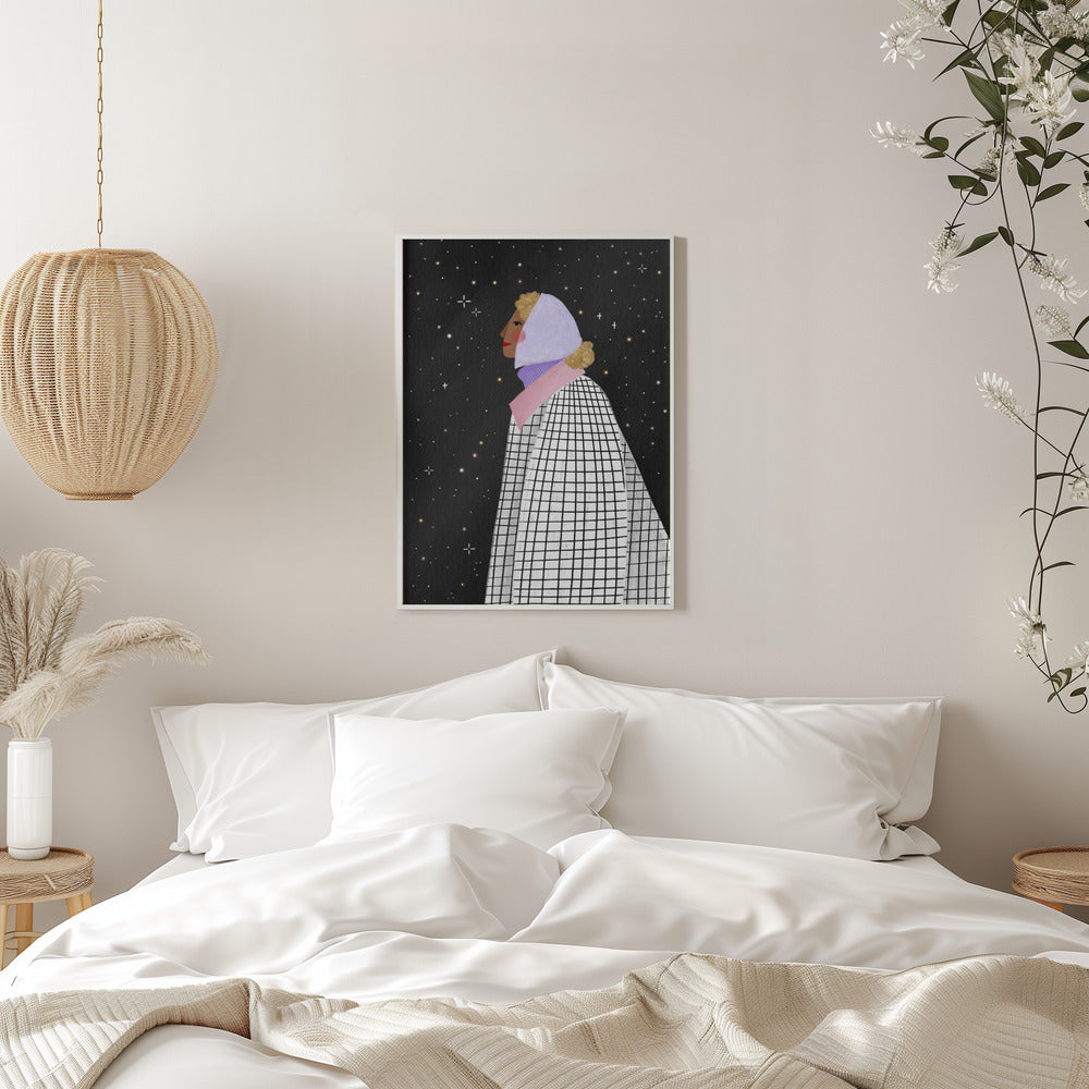 The Lady with the stars - Stretched Canvas, Poster or Fine Art Print I Heart Wall Art