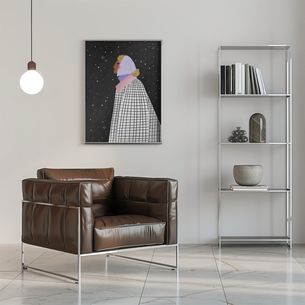The Lady with the stars - Stretched Canvas, Poster or Fine Art Print I Heart Wall Art