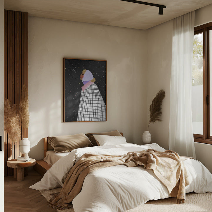 The Lady with the stars - Stretched Canvas, Poster or Fine Art Print I Heart Wall Art