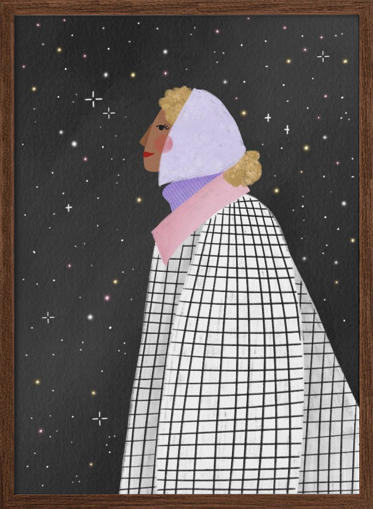 The Lady with the stars - Stretched Canvas, Poster or Fine Art Print I Heart Wall Art