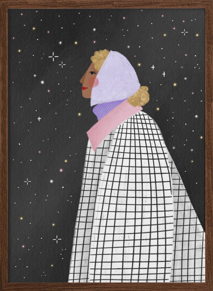 The Lady with the stars - Stretched Canvas, Poster or Fine Art Print I Heart Wall Art