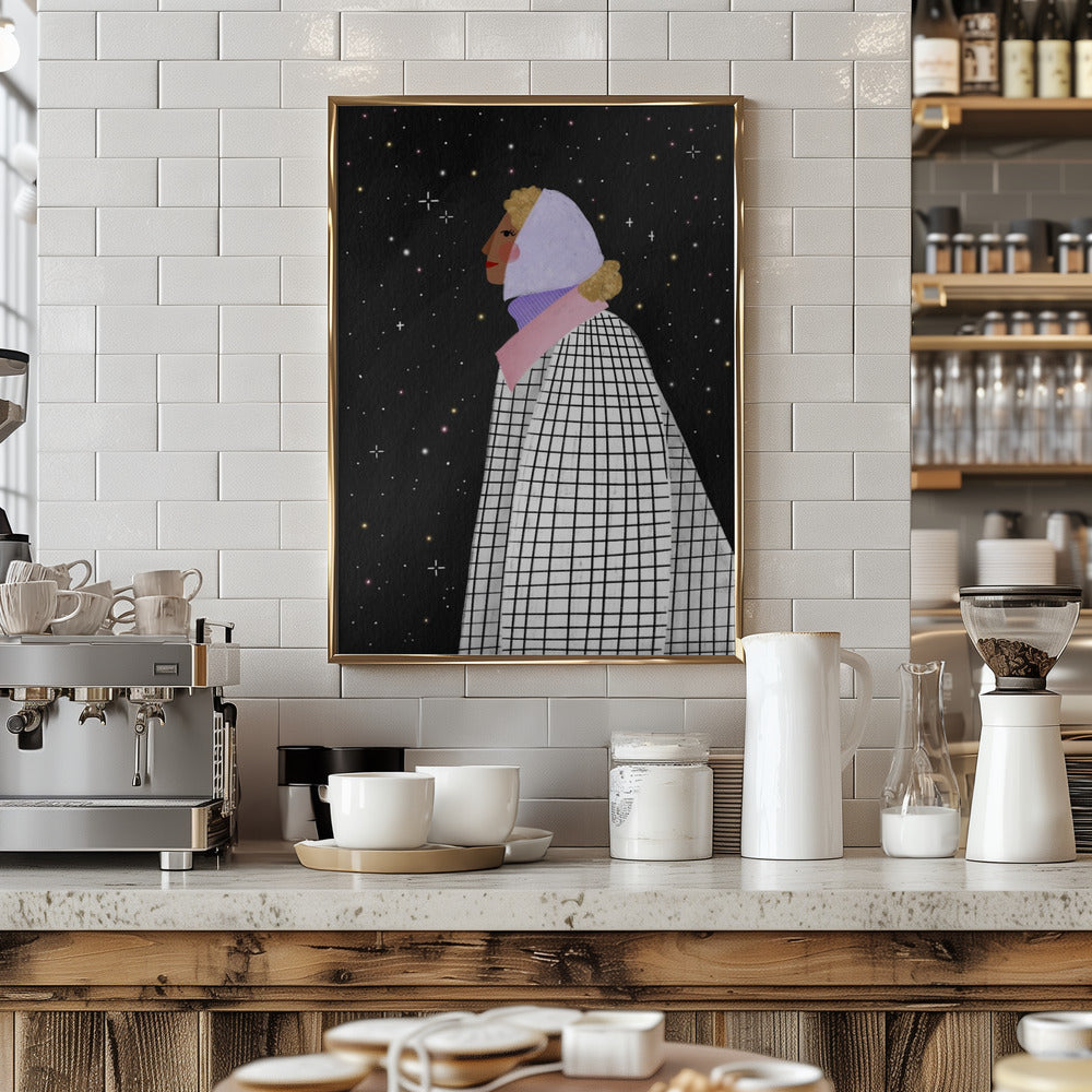 The Lady with the stars - Stretched Canvas, Poster or Fine Art Print I Heart Wall Art
