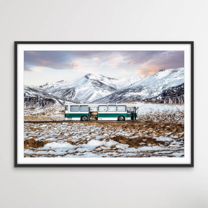 The Last Stop by Paco Herrero - Photographic Print of Bus In Iceland Landscape - I Heart Wall Art