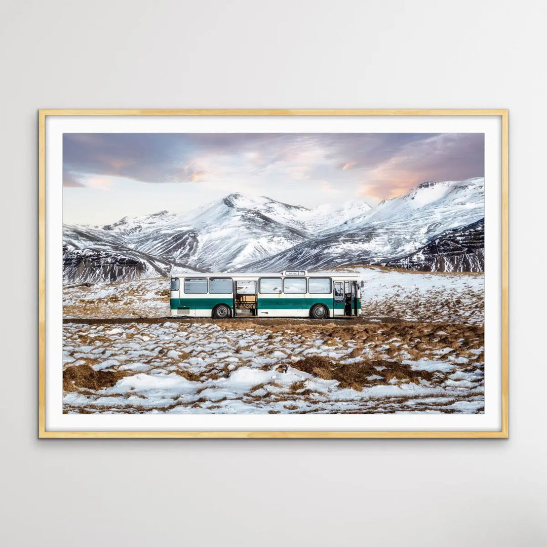 The Last Stop by Paco Herrero - Photographic Print of Bus In Iceland Landscape - I Heart Wall Art
