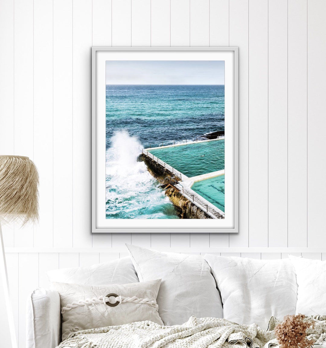 The Last Swimmer at Bondi - Coastal Beach Pool Photographic Canvas or Art Print - I Heart Wall Art