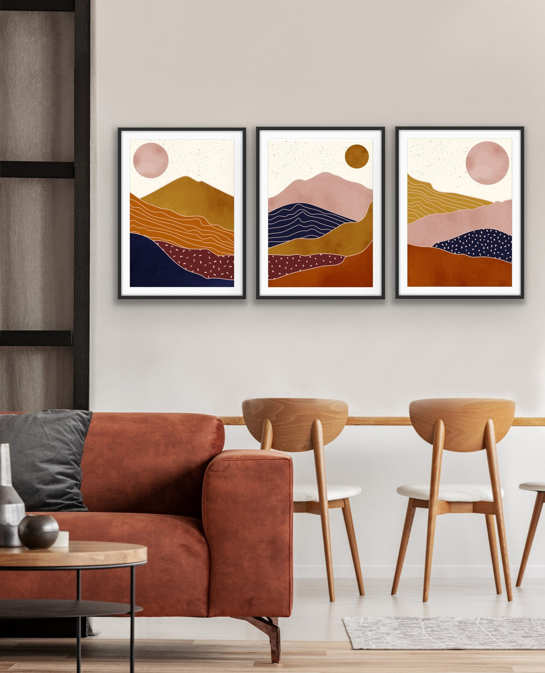The Layers Of Earth - Abstract Boho Three Piece Print Set Triptych - I Heart Wall Art