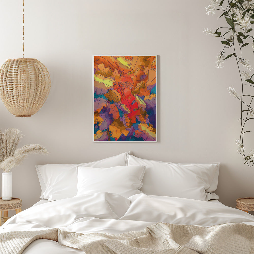 The Lazy Jungle Cat - Stretched Canvas, Poster or Fine Art Print I Heart Wall Art