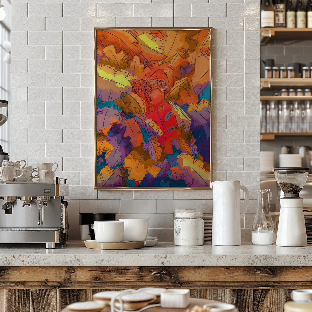 The Lazy Jungle Cat - Stretched Canvas, Poster or Fine Art Print I Heart Wall Art