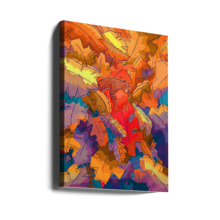 The Lazy Jungle Cat - Stretched Canvas, Poster or Fine Art Print I Heart Wall Art