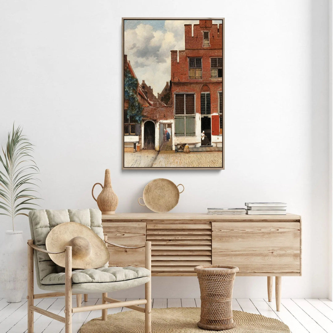 The Little Street (ca. 1658) by Johannes Vermeer - Stretched Canvas Print or Framed Fine Art Print - Artwork I Heart Wall Art Australia 