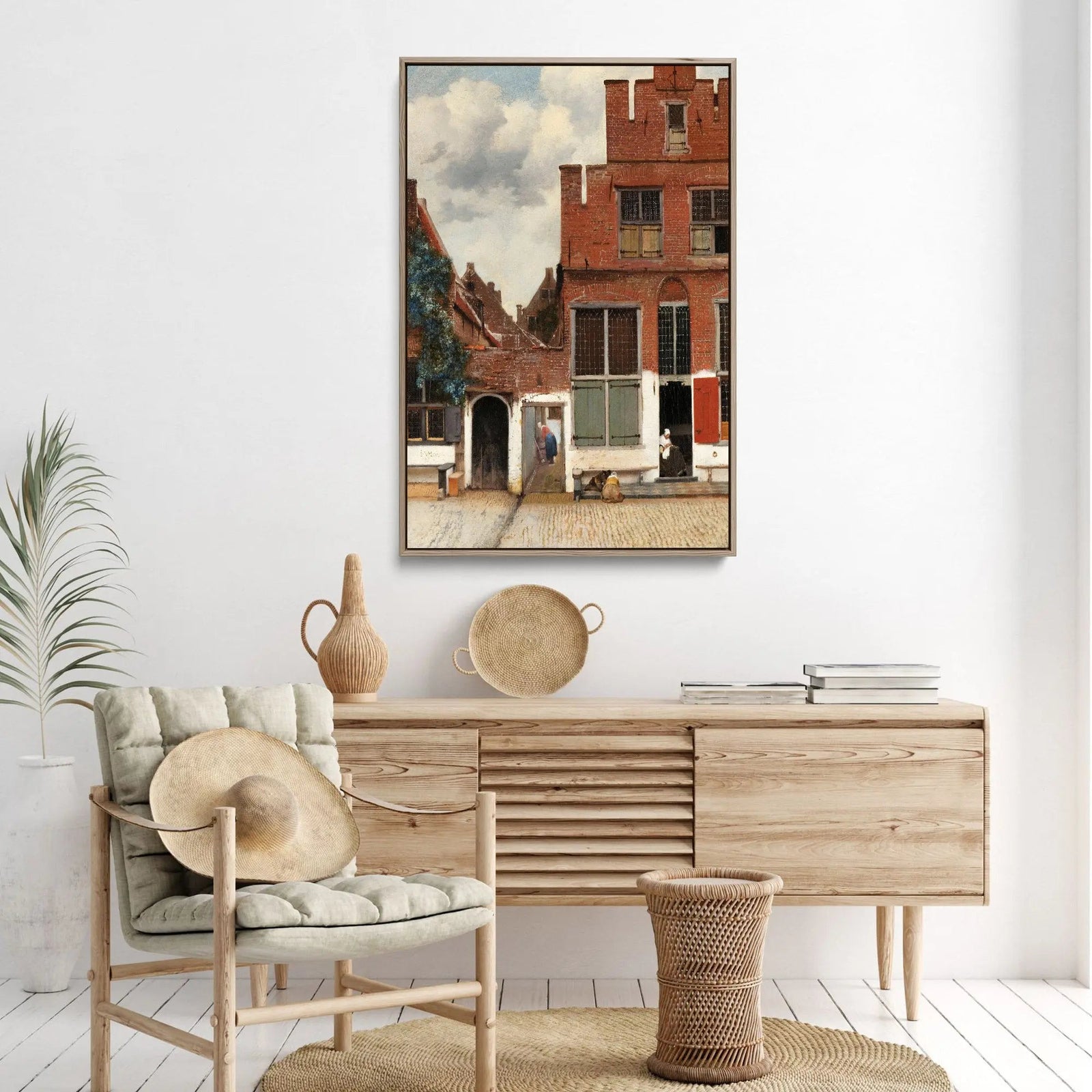 The Little Street (ca. 1658) by Johannes Vermeer - Stretched Canvas Print or Framed Fine Art Print - Artwork I Heart Wall Art Australia 