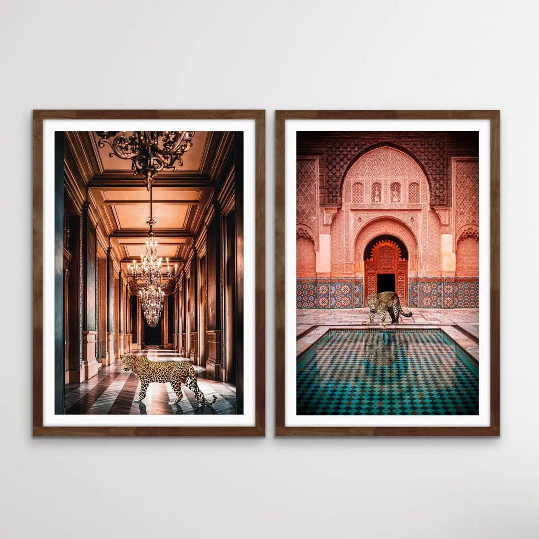 The Luxury Leopard Pair - Two Leopard Prints In Luxury Settings I Heart Wall Art Australia 