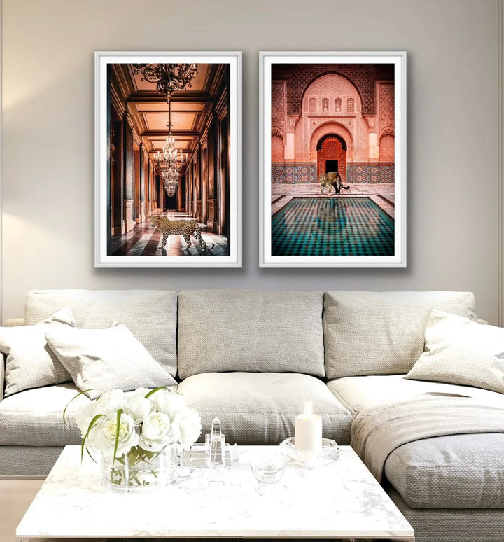 The Luxury Leopard Pair - Two Leopard Prints In Luxury Settings I Heart Wall Art Australia 