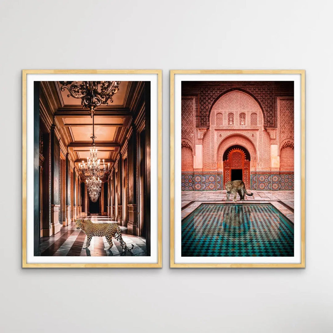 The Luxury Leopard Pair - Two Leopard Prints In Luxury Settings I Heart Wall Art Australia 
