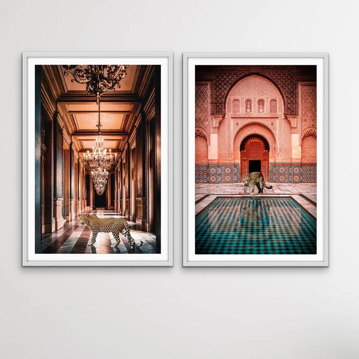 The Luxury Leopard Pair - Two Leopard Prints In Luxury Settings I Heart Wall Art Australia 