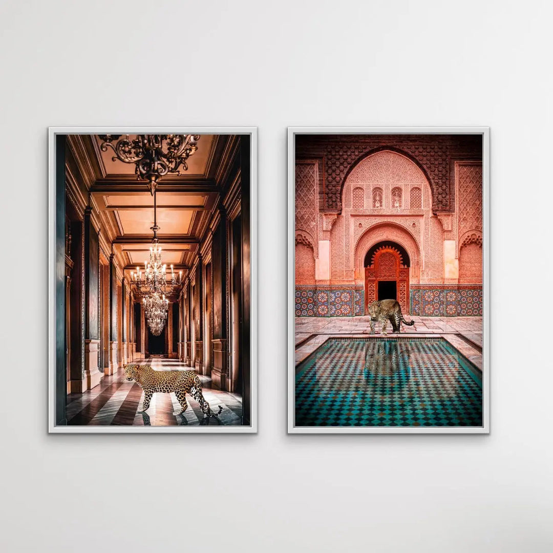 The Luxury Leopard Pair - Two Leopard Prints In Luxury Settings I Heart Wall Art Australia 