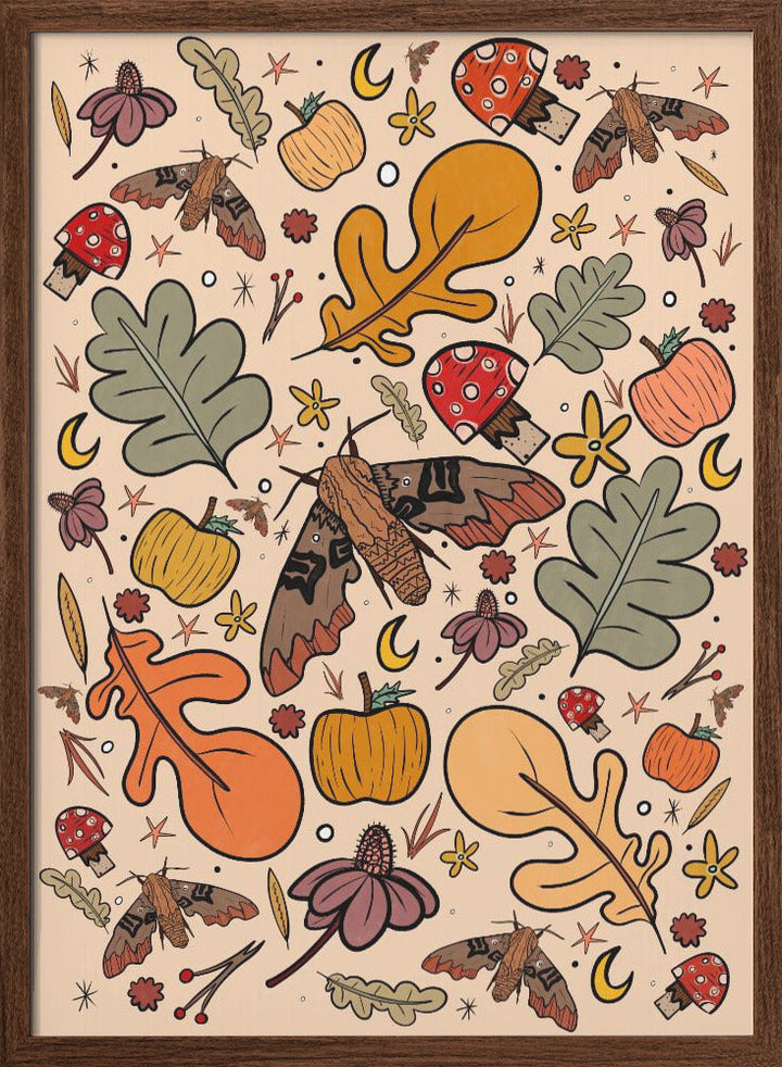 The Moths and Leaves - Stretched Canvas, Poster or Fine Art Print I Heart Wall Art