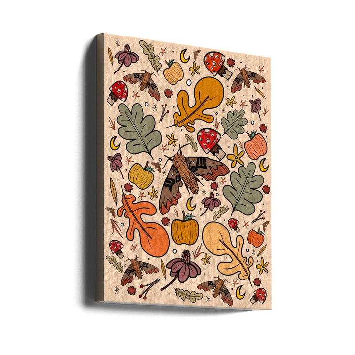 The Moths and Leaves - Stretched Canvas, Poster or Fine Art Print I Heart Wall Art
