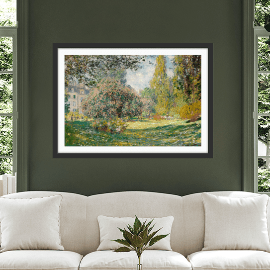 The Parc Monceau (1876) by Claude Monet - Stretched Canvas or Wall Art Print - I Heart Wall Art - Poster Print, Canvas Print or Framed Art Print