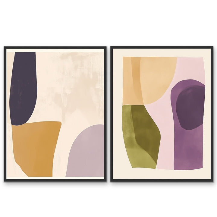 The Right Lines - Two Piece Geometric Art Print Set - I Heart Wall Art - Poster Print, Canvas Print or Framed Art Print