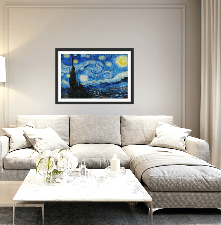 The Starry Night (1889) by Van Gogh - Fine Art or Canvas Print - I Heart Wall Art - Poster Print, Canvas Print or Framed Art Print