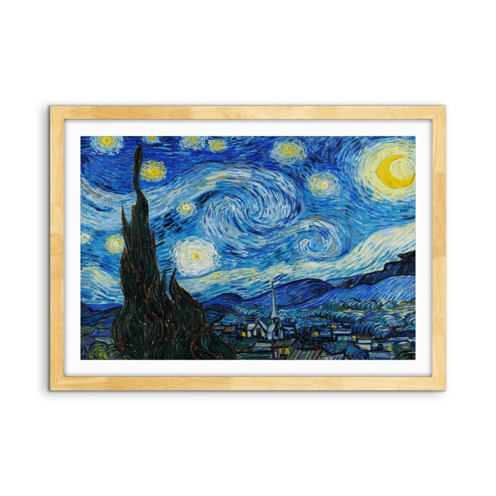 The Starry Night (1889) by Van Gogh - Fine Art or Canvas Print - I Heart Wall Art - Poster Print, Canvas Print or Framed Art Print