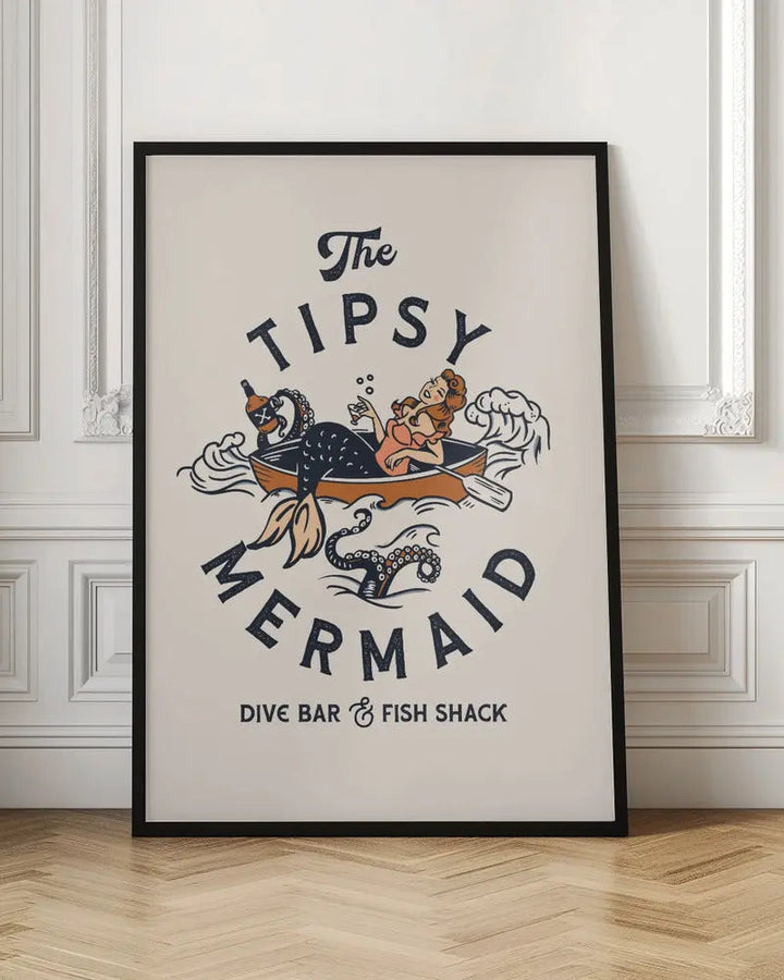 The Tipsy Mermaid Dive Bar &amp;amp; Fish Shack Mermaid - Stretched Canvas, Poster or Fine Art Print I Heart Wall Art