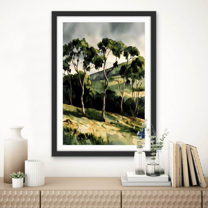 The View From Here - Australian Country Landscape Nature Green Art Print - I Heart Wall Art - Poster Print, Canvas Print or Framed Art Print