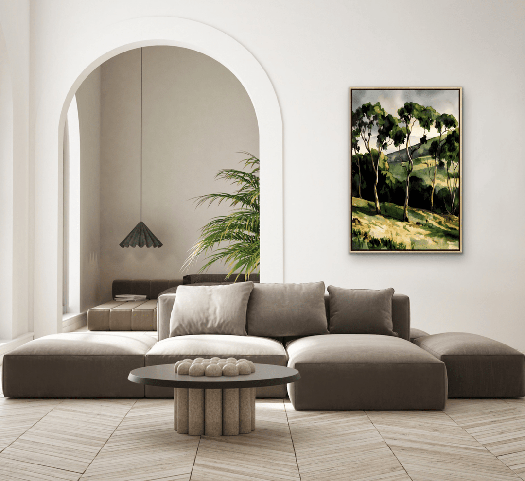 The View From Here - Australian Country Landscape Nature Green Art Print - I Heart Wall Art - Poster Print, Canvas Print or Framed Art Print