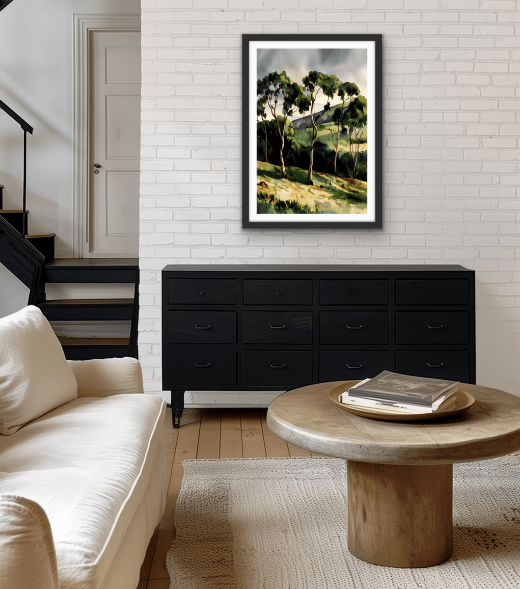 The View From Here - Australian Country Landscape Nature Green Art Print - I Heart Wall Art - Poster Print, Canvas Print or Framed Art Print