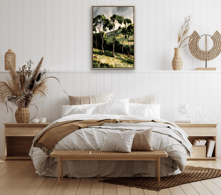 The View From Here - Australian Country Landscape Nature Green Art Print - I Heart Wall Art - Poster Print, Canvas Print or Framed Art Print