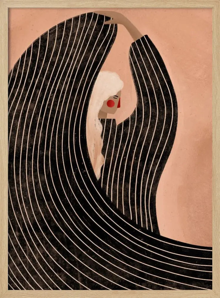 The Woman With the Black Dress - Stretched Canvas, Poster or Fine Art Print I Heart Wall Art