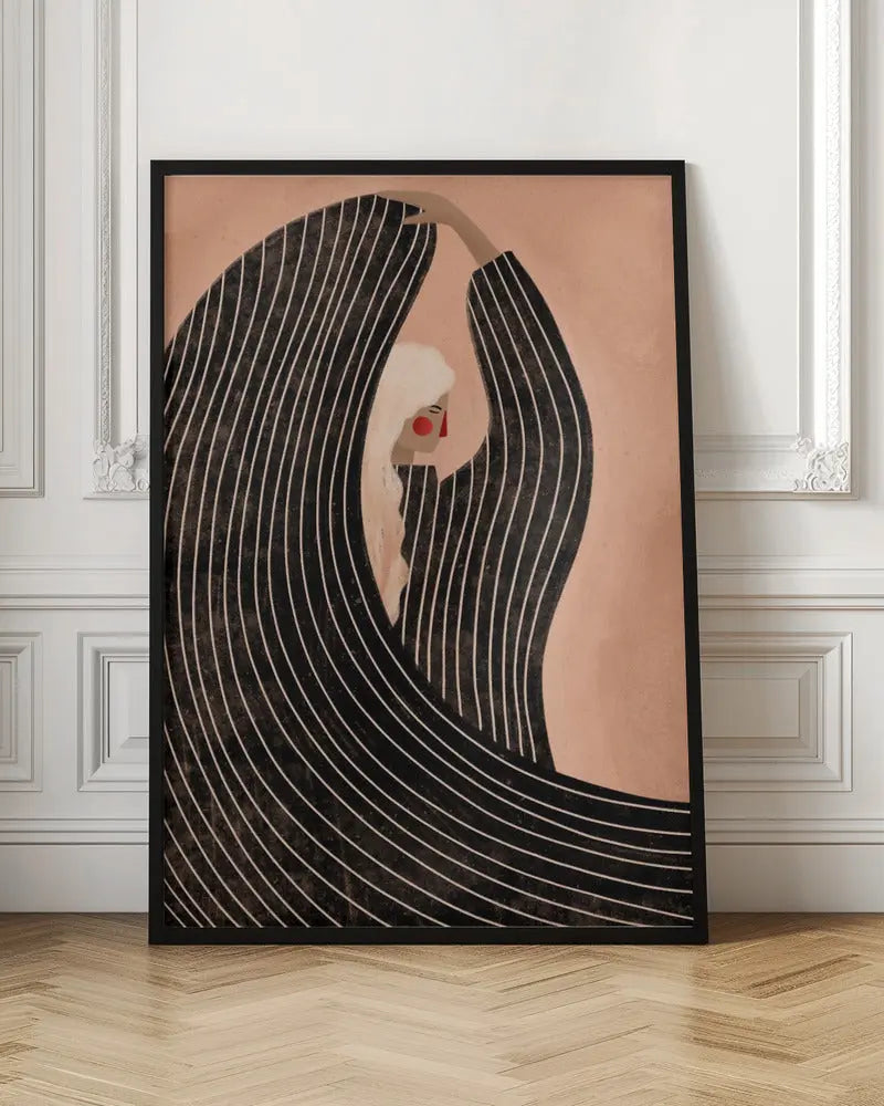 The Woman With the Black Dress - Stretched Canvas, Poster or Fine Art Print I Heart Wall Art