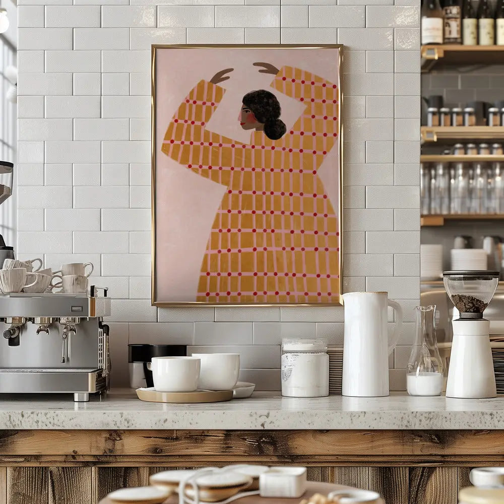 The Woman With the Checked Dress - Stretched Canvas, Poster or Fine Art Print I Heart Wall Art
