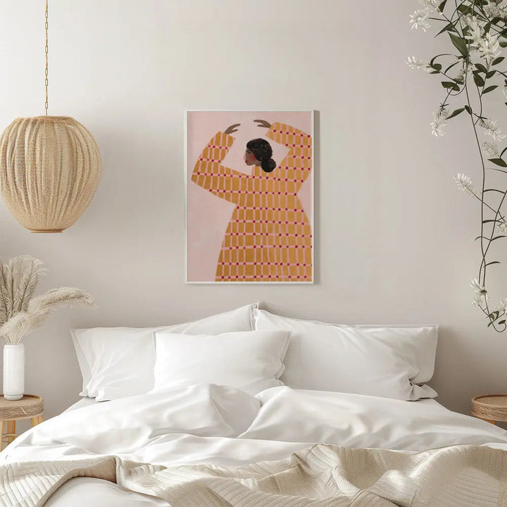 The Woman With the Checked Dress - Stretched Canvas, Poster or Fine Art Print I Heart Wall Art