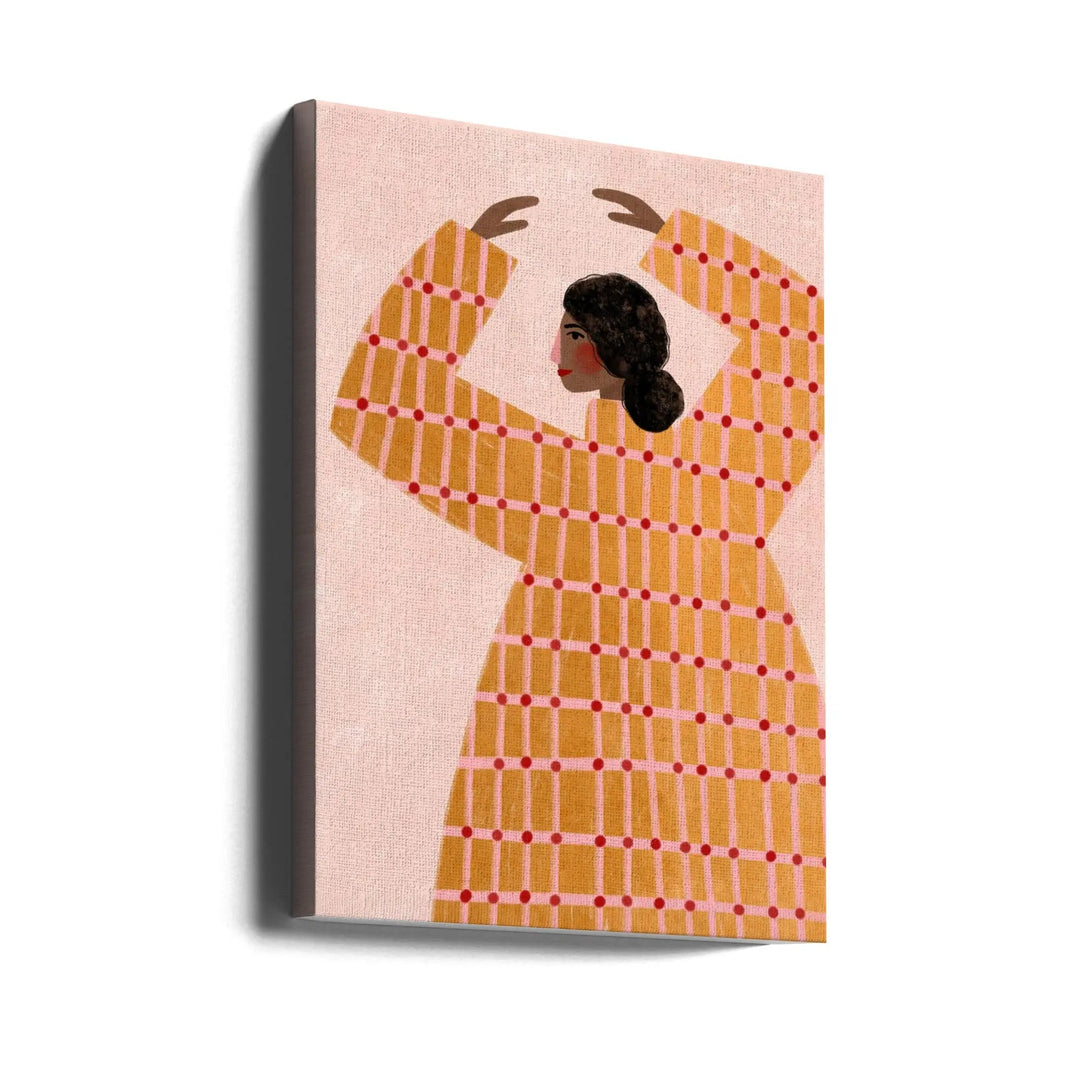 The Woman With the Checked Dress - Stretched Canvas, Poster or Fine Art Print I Heart Wall Art