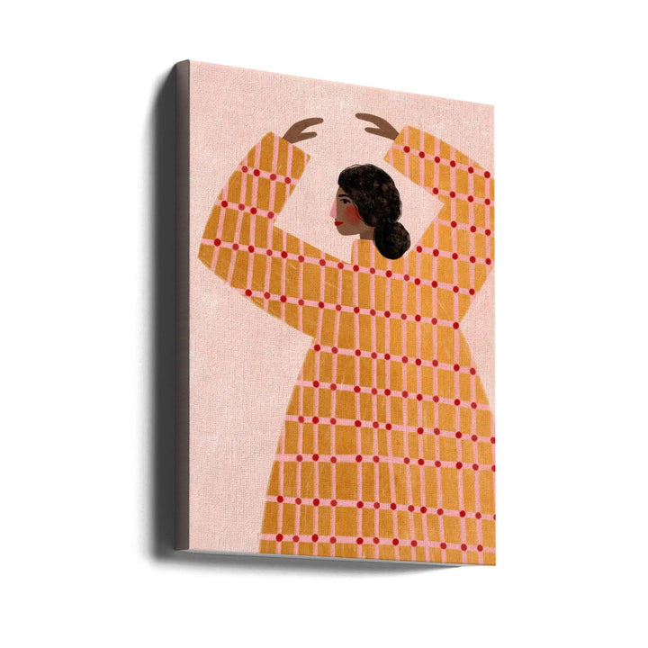 The Woman With the Checked Dress - Stretched Canvas, Poster or Fine Art Print I Heart Wall Art