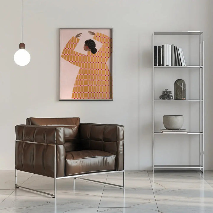 The Woman With the Checked Dress - Stretched Canvas, Poster or Fine Art Print I Heart Wall Art