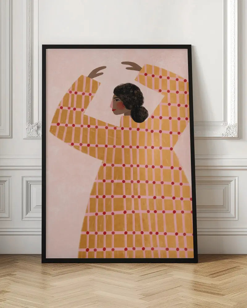 The Woman With the Checked Dress - Stretched Canvas, Poster or Fine Art Print I Heart Wall Art