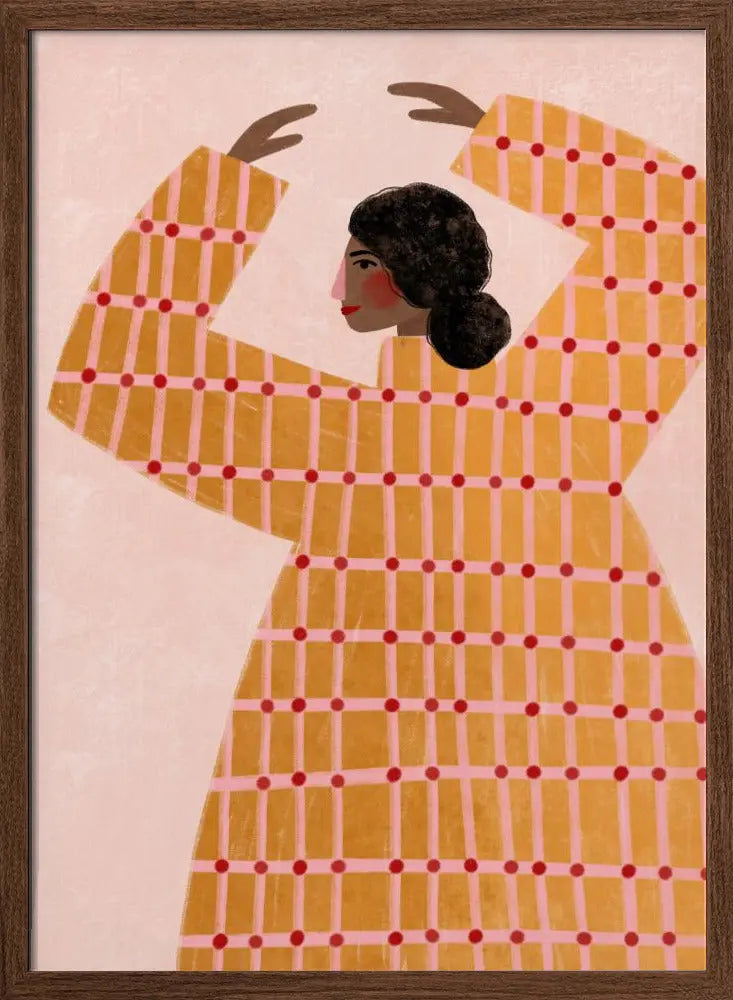 The Woman With the Checked Dress - Stretched Canvas, Poster or Fine Art Print I Heart Wall Art