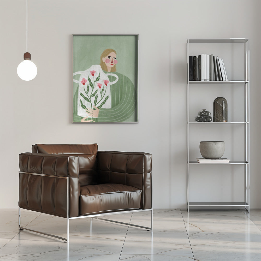 The Woman With He Vase - Stretched Canvas, Poster or Fine Art Print I Heart Wall Art